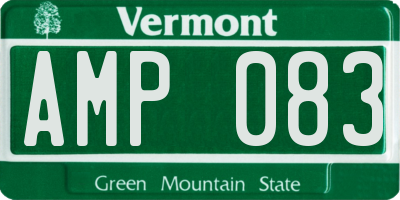 VT license plate AMP083