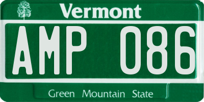 VT license plate AMP086