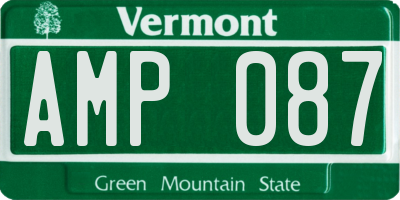 VT license plate AMP087