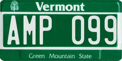 VT license plate AMP099