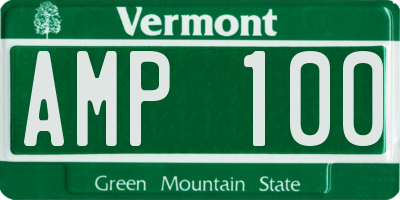 VT license plate AMP100