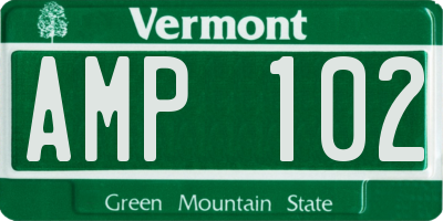 VT license plate AMP102