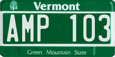 VT license plate AMP103