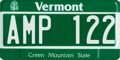 VT license plate AMP122