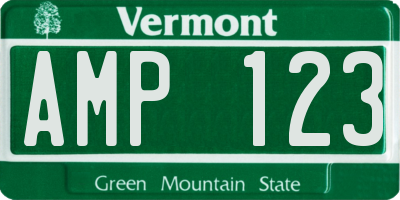 VT license plate AMP123