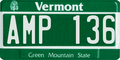 VT license plate AMP136