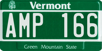 VT license plate AMP166