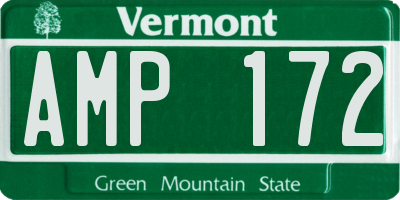 VT license plate AMP172