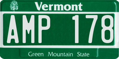 VT license plate AMP178