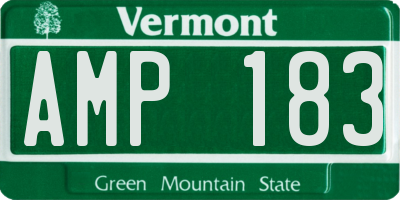 VT license plate AMP183
