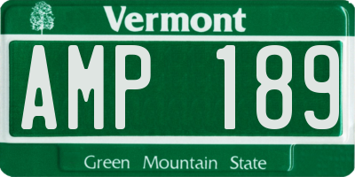 VT license plate AMP189