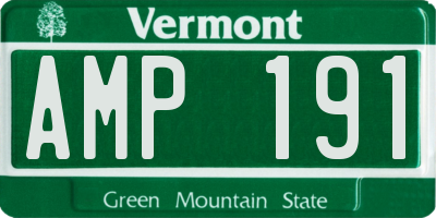 VT license plate AMP191