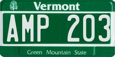 VT license plate AMP203