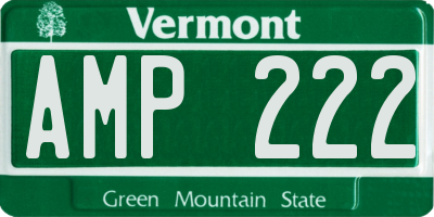 VT license plate AMP222