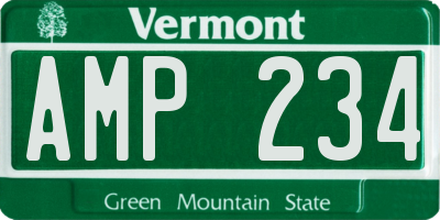 VT license plate AMP234