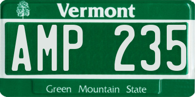 VT license plate AMP235