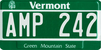 VT license plate AMP242