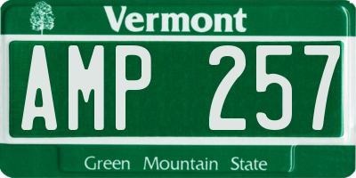 VT license plate AMP257