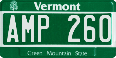 VT license plate AMP260