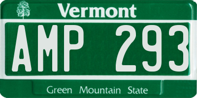 VT license plate AMP293
