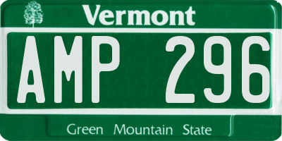 VT license plate AMP296