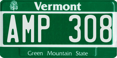 VT license plate AMP308