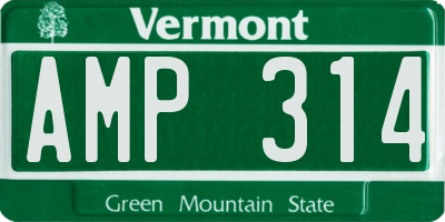 VT license plate AMP314