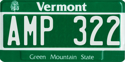 VT license plate AMP322