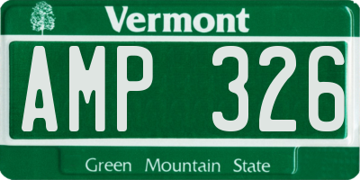 VT license plate AMP326