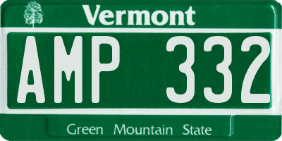 VT license plate AMP332