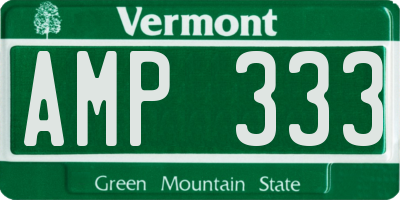 VT license plate AMP333