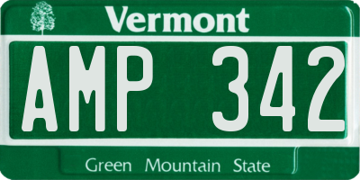 VT license plate AMP342