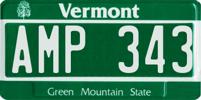 VT license plate AMP343