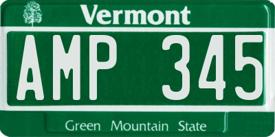 VT license plate AMP345