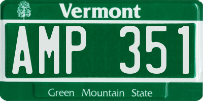 VT license plate AMP351