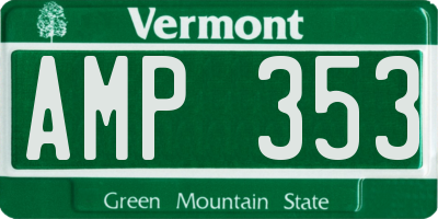 VT license plate AMP353
