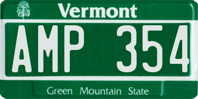 VT license plate AMP354