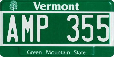VT license plate AMP355