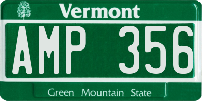 VT license plate AMP356