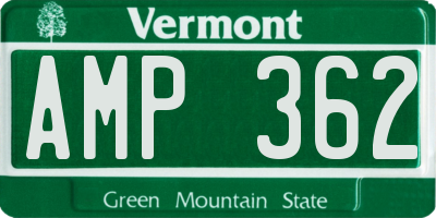 VT license plate AMP362