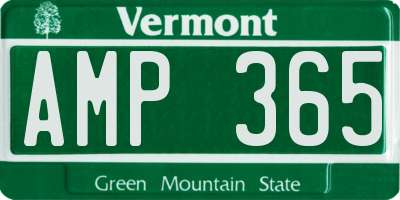 VT license plate AMP365