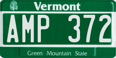 VT license plate AMP372