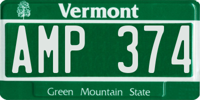 VT license plate AMP374