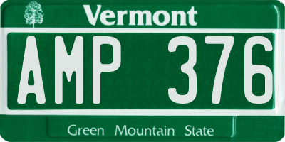 VT license plate AMP376