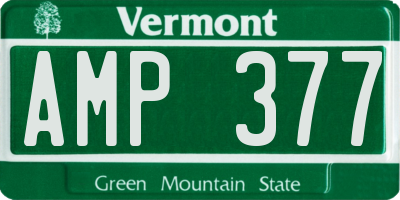 VT license plate AMP377
