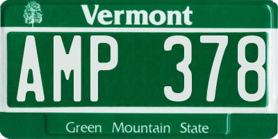 VT license plate AMP378