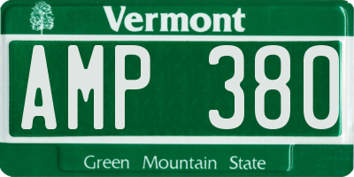 VT license plate AMP380