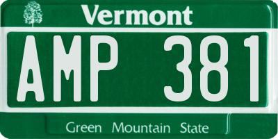 VT license plate AMP381
