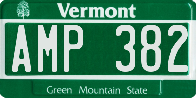 VT license plate AMP382