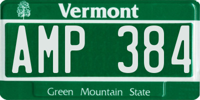 VT license plate AMP384